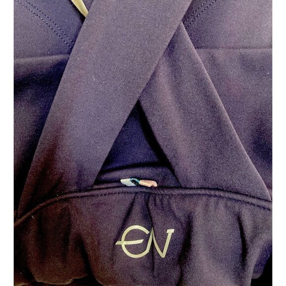 Enavant Sport Bra Top Calypso Blue White Stripe Wide Criss Cross Straps-M - Picture 5 of 7